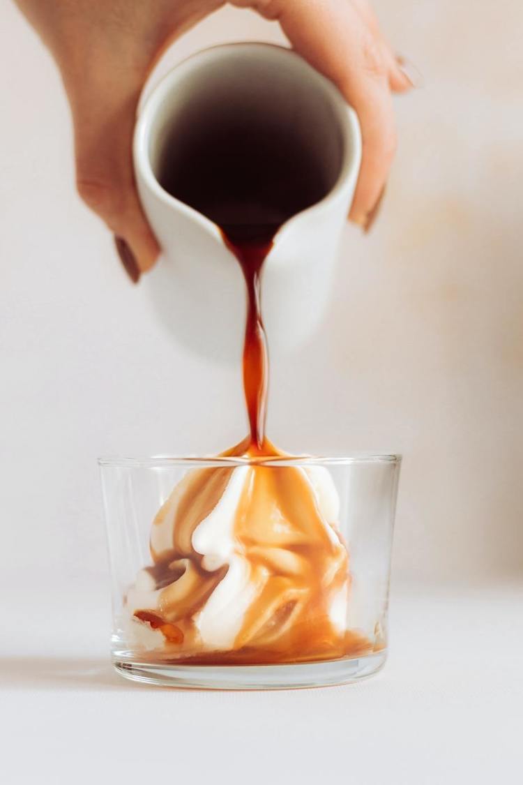 Salted Caramel Affogato - Iced Coffee Recipe