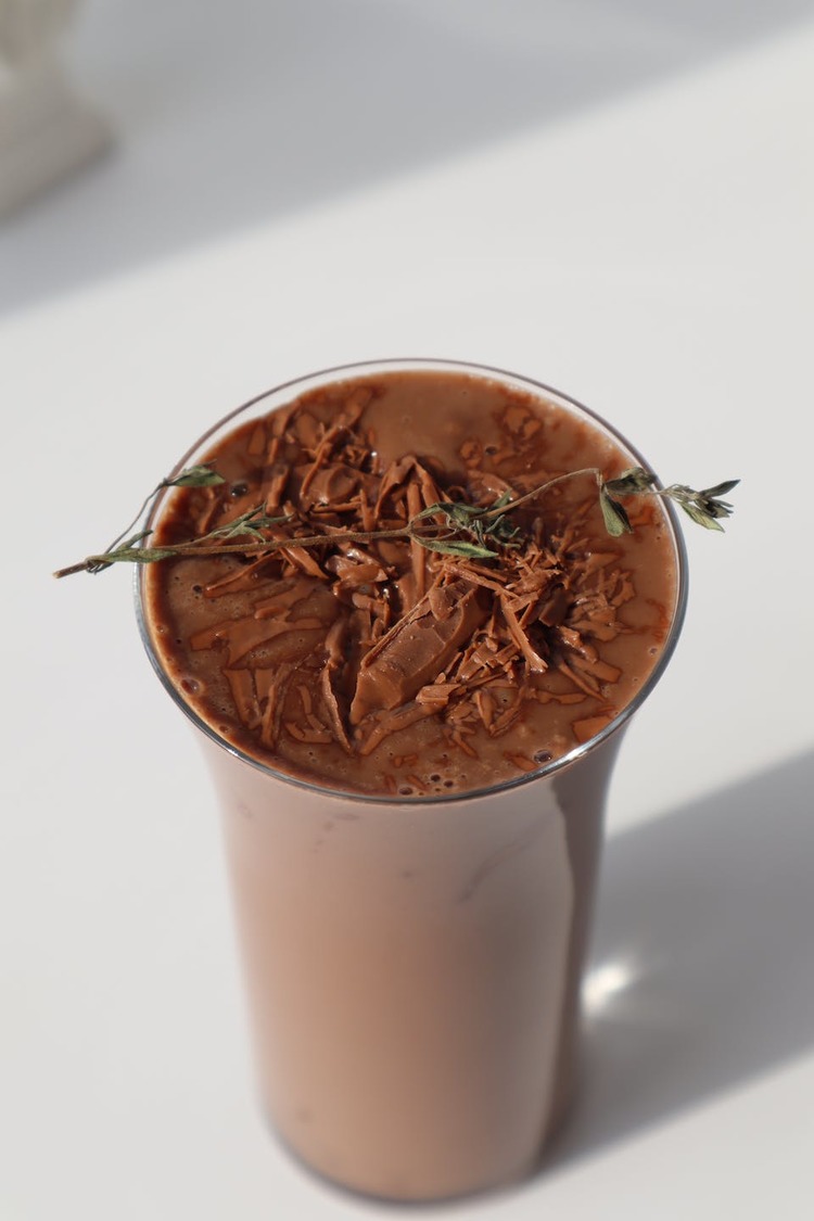 Coffee Recipe - Iced Coffee with Chocolate Shavings and Rosemary
